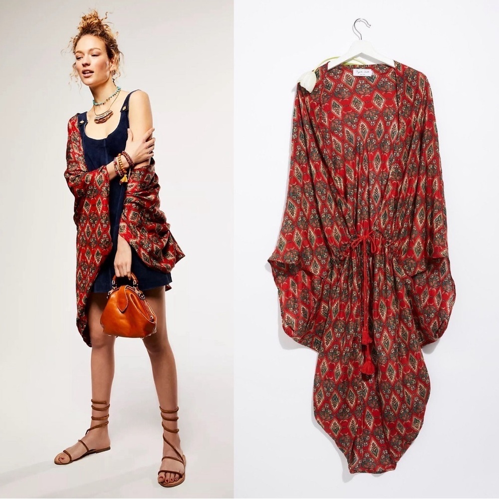 Rujuta Sheth Anthropologie Floral Kaftan Kimono / One Size